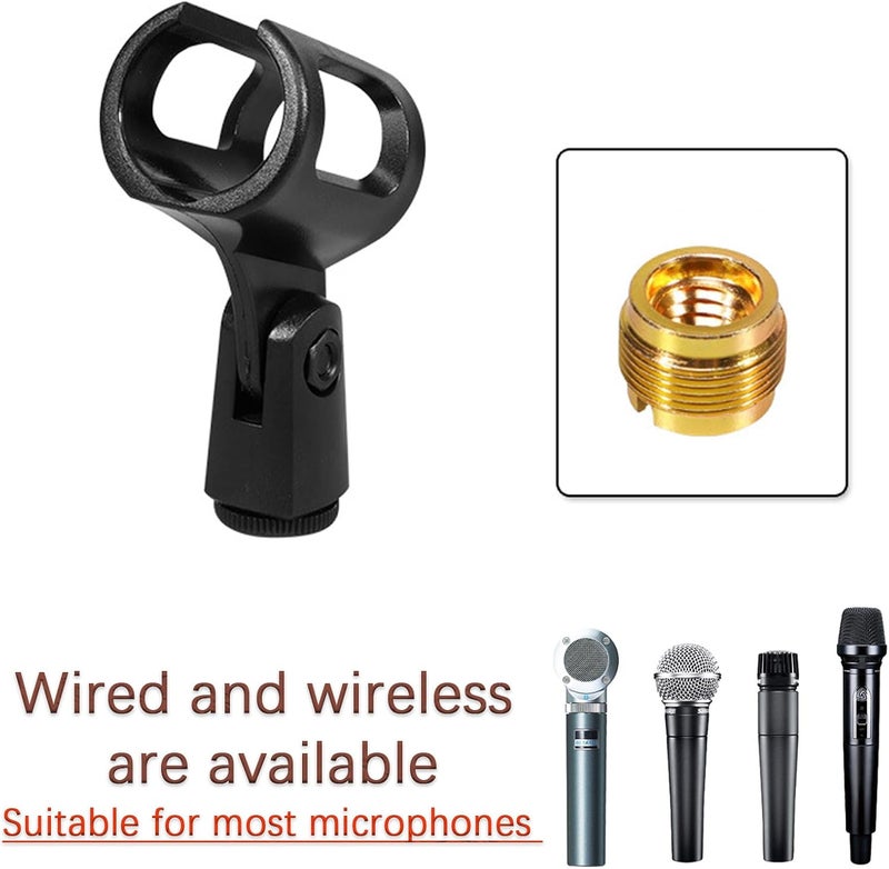 Cheerock 4Pcs Adjustable Rubber Microphone Holder Clips, Flexible Handheld Mic Stand Accessories, Shockproof Design with 29-32mm Inner Diameter Range, Black - Image 4